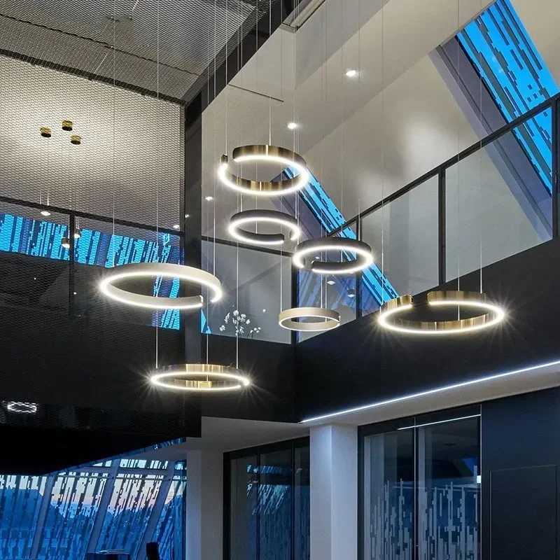 High Quality Ring Pendant Lamp Ceiling Chandelier for Dining Living Room Bedroom Kitchen Dimmable Hanging Light XJ250725