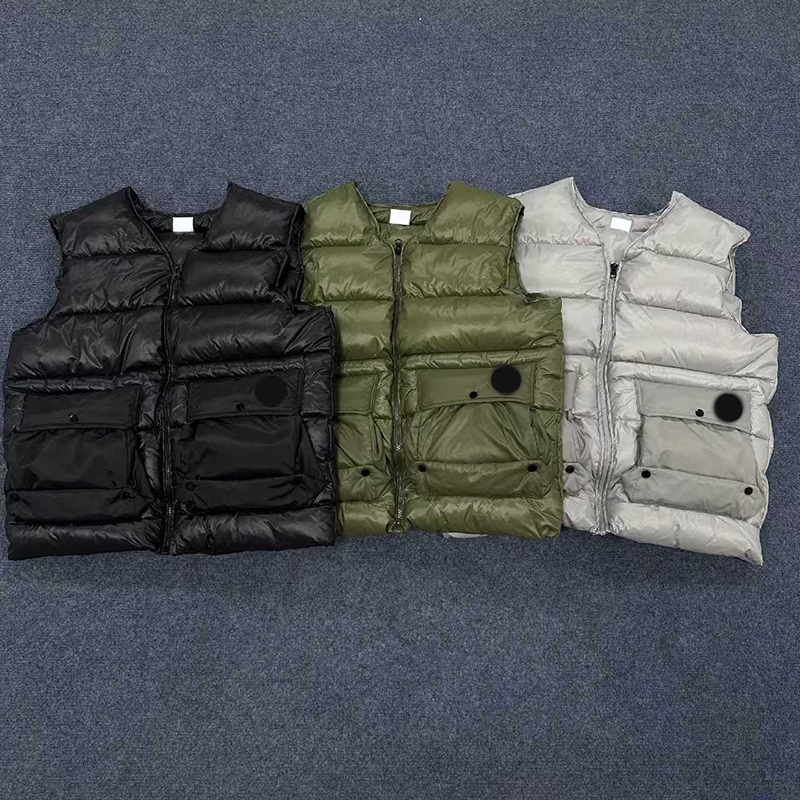 company puffer vest designer vest veste sans manche Lens badge vest waistcoat winter warm outdoor cotton-padded jacket