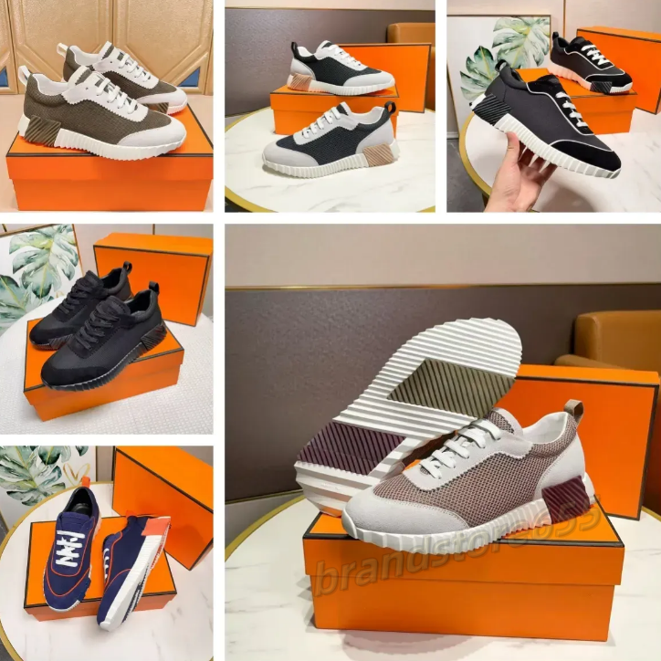 Bouncing Sneakers Designer Suede Casual Shoes Trainers Breathable Mesh Running Shoe Men Bounce Women Sneaker Non-Slip Rubber Sole Flat Trainer H Word a2e