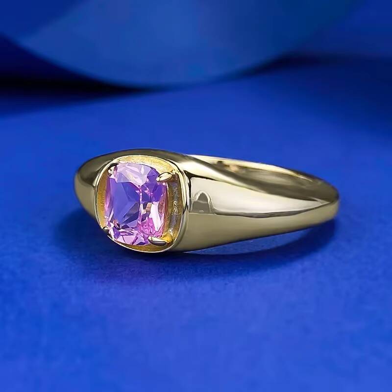 MEENOY Fake Diamond 925 Sterling Silver Purple Gemstone 18K Gold Wedding Engagement Ring for Women