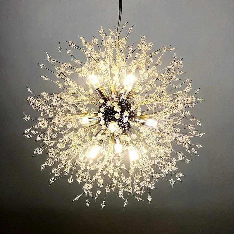 Modern Crystal Dandelion Chandelier Star Fireball Firefly Restaurant Shop Hotel Pendant Light Living Room Hanging Lamp for Decor XJ250725