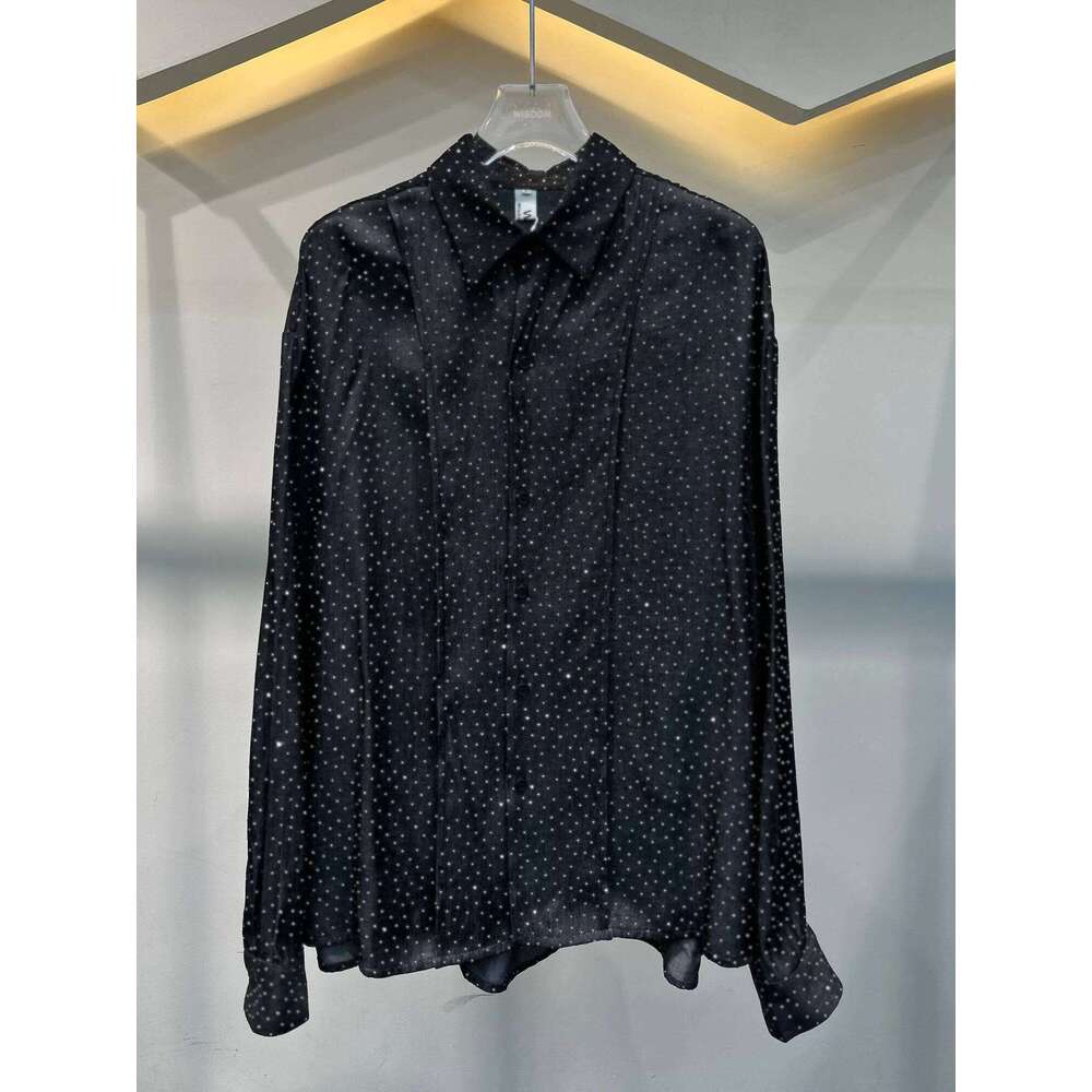 Solid Color Long-Sleeve Shirts Men's High-End Babysbreath Hot Dia Design Tops Fashion Personality Loose Handsome Shirt