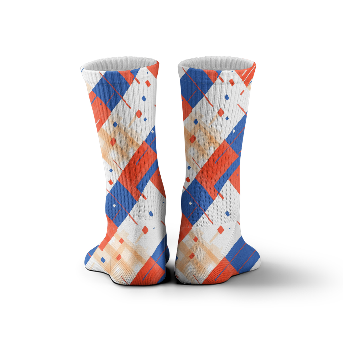 Trendy Geometric Print Breathable Unisex Tube Designer Socks C088