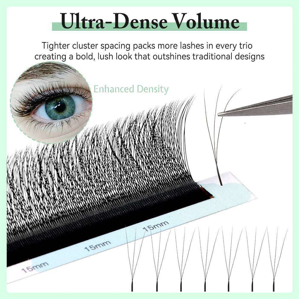 Yelix Smaller Spacing Shape Eyelash Extension Premade Volume Fan Natural Soft Narrow 3D W Lashes X250725