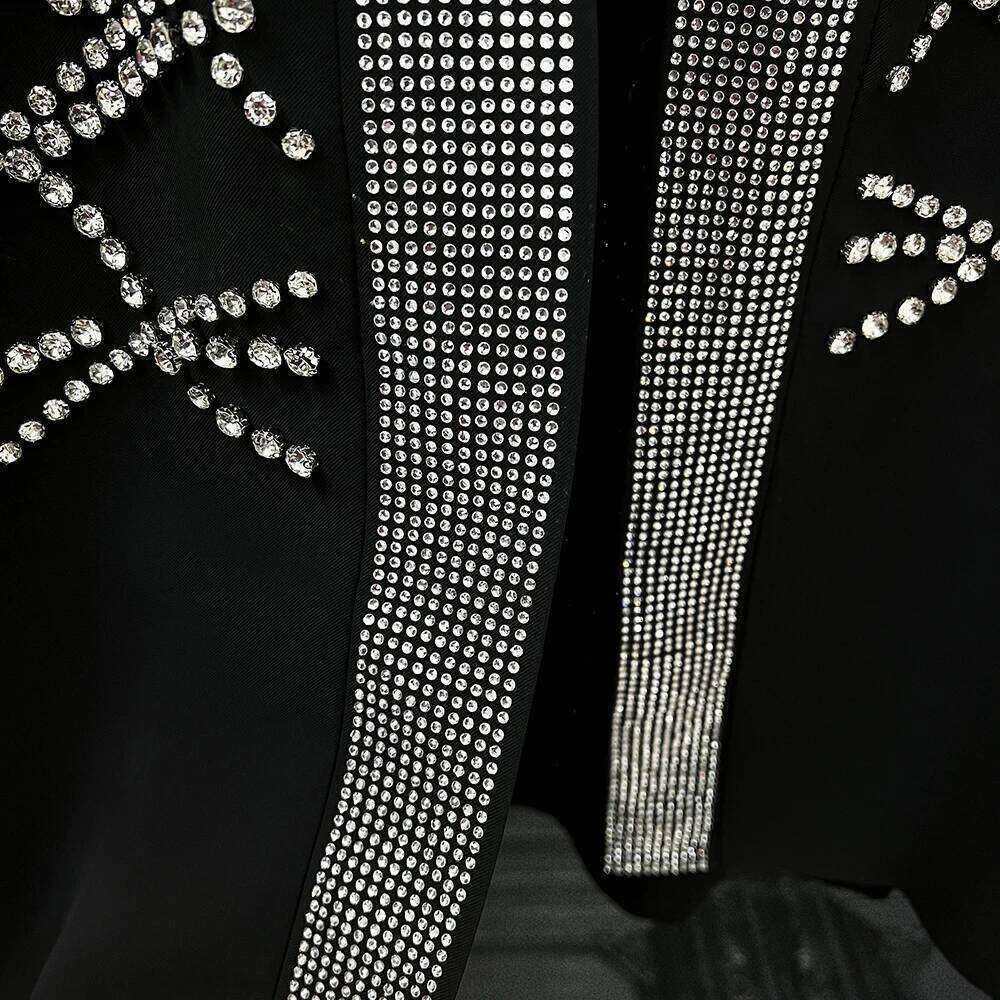 2025 Spring New Glossy Hot Dia Small Fragrant Jackets Men's Light Handsome High-End Tops Trendy Shoulder Pad Coats