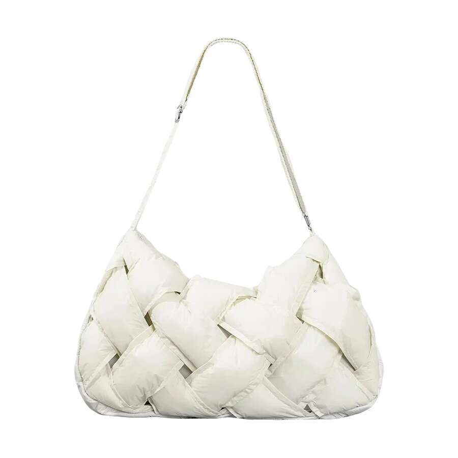 New Large Capacity Lightweight Nylon Stuffed Women Crossbody Simple Weave Space Cotton Tote Bag Motorcycle