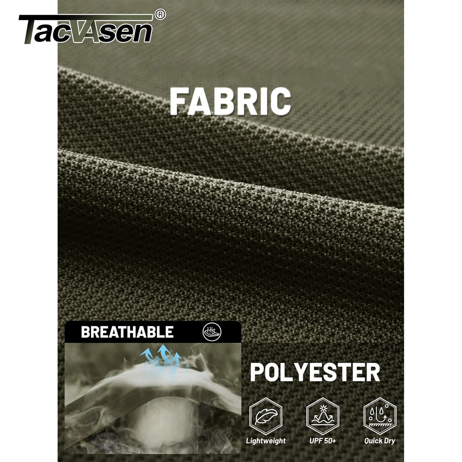 TACVASEN Lightweight UPF 50 Polo Shirts Mens Summer Quick Dry SPF Performance Tee Short Sleeve Sun Work Golf Fishing Tops 250725