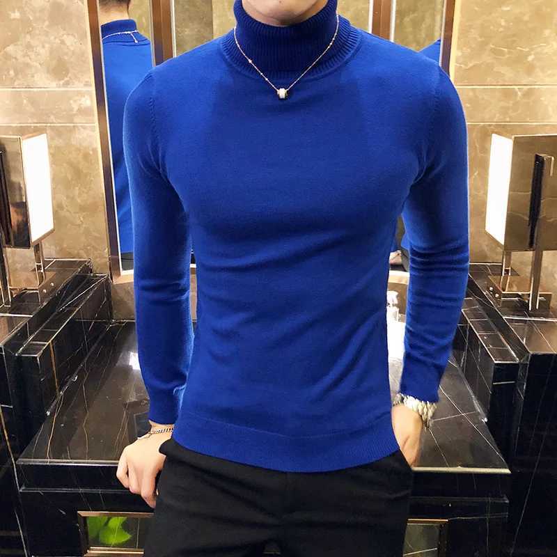 Turtleneck Sweater Men Clothing Autumn Winter Plain Color Long Sleeve Mens Casual Sweaters Slim Fit All Match Pull Homme 3XL-M Z250725