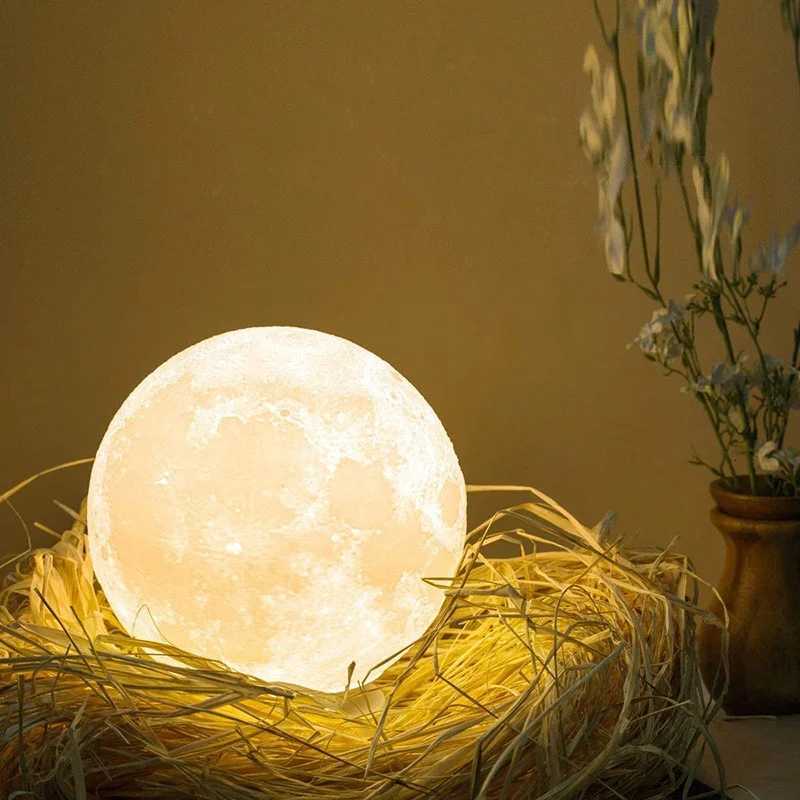 Moon Lamp Led Night Light Battery Powered with Stand Starry Lamp Bedroom Decor Night Lights Kids Gift Moon Lamp XJ250725