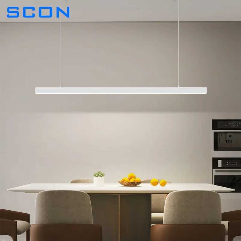 SCAN Modern Linear Pendant Lights Minimalist LED Long Strip Lighting For Dining Table Office Room Cord Hanging Lamp Lustre XJ250725