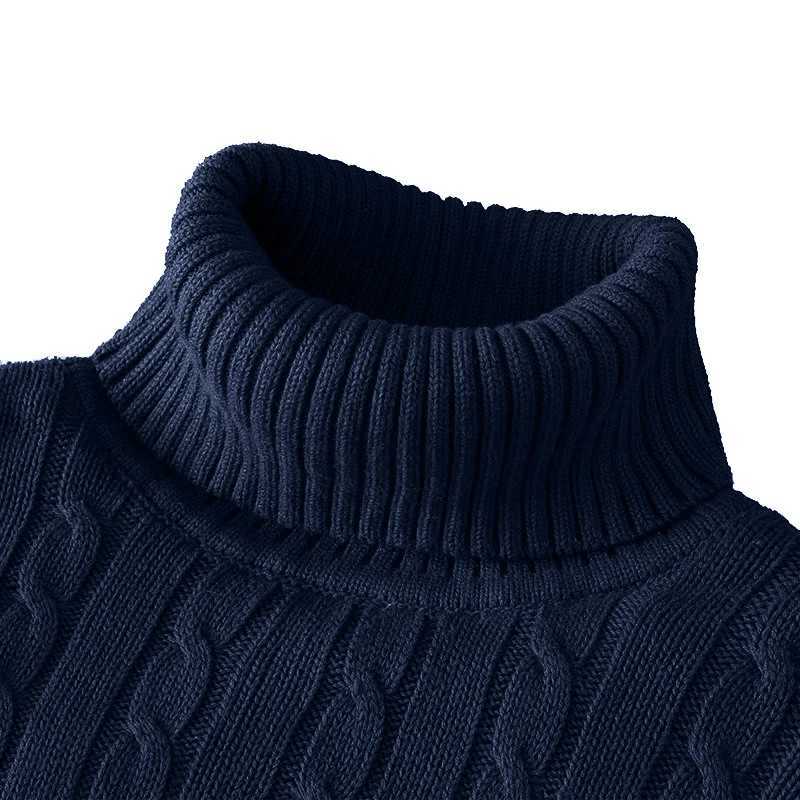 New Turtleneck Sweater Casual Mens Rollneck Knitted Sweater Keep Warm Men Jumper Woolen Sweater Z250725