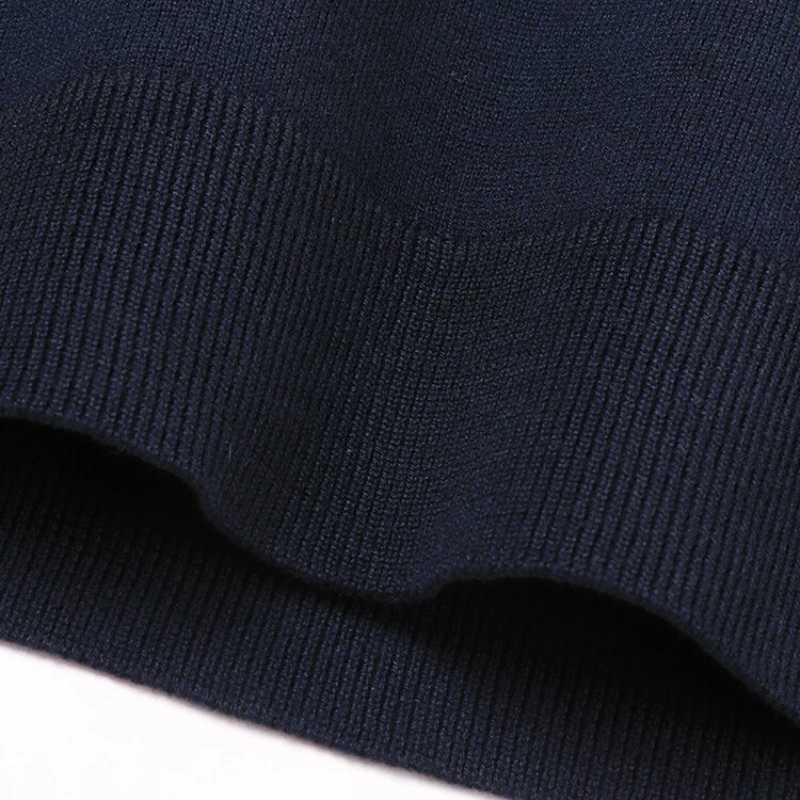 Autumn Winter Mens Long-Sleeved Sweater Half Turtleneck Pullover Wool-like Business Casual Top Half Zip Pullover Z250725