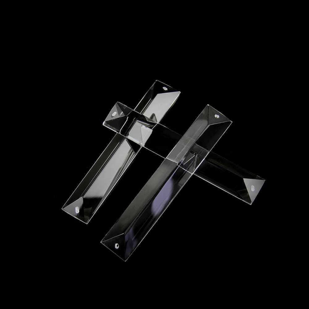 Trimming Triangle Crystal Clear Prism 1 Hole/2 Holes Glass Chandeliers Pendants Parts Glass Lamp Drop PendantsXJ250725