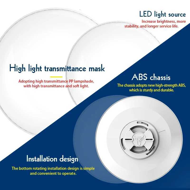 220V Ultrathin LED Ceiling Lights 3-Color CCT Panel Light for Bedroom Kitchen Lighting Round Ceiling Lamp Living Room XJ250725