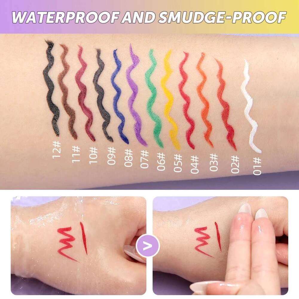 QIBEST High Pigment Pencil Waterproof Sdgeproof Makeup Eye Liner Liquid Black Eyeliner Quick Drying Eyes Cosmetics X250726