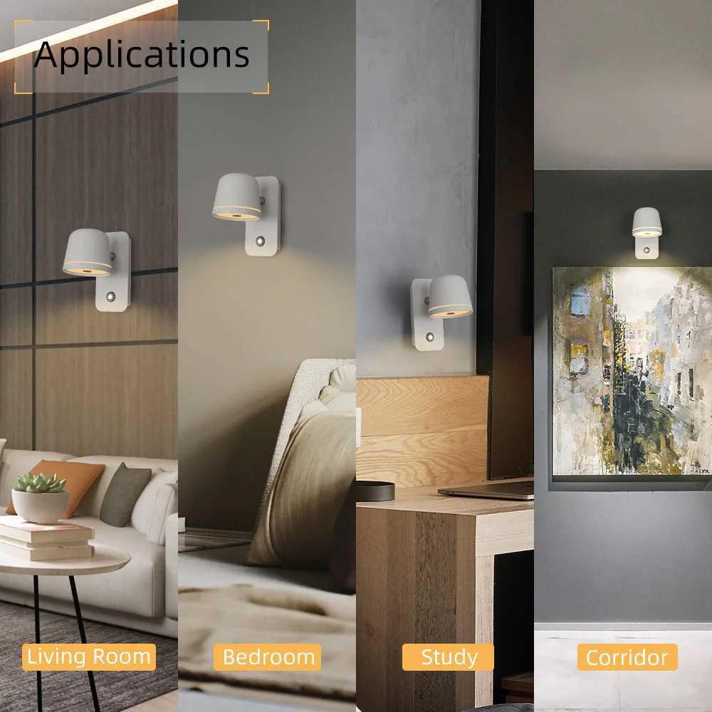 100% Brand New Aisilan LED Dimmable Wall Lamp with Touch Switch Adjust Brightness and 3-CCT Rotation Wall Reading Sconce for Bedside Bedroom XJ250725
