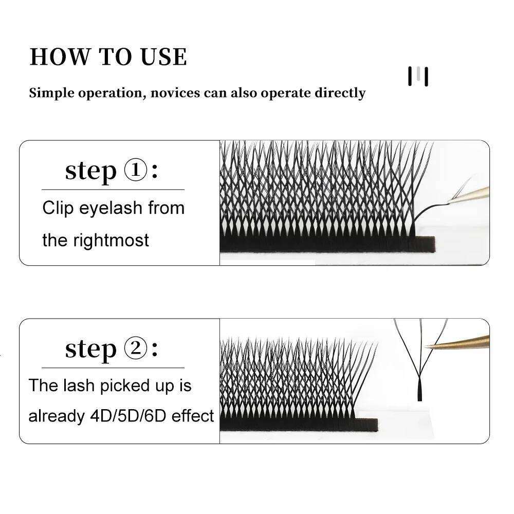 Yelix Cilios 5D W Shape Eyelash Extensions 4D/6D/8D Premade Volume Fans Natural Soft Automatic Flowering Lash Makeup Supplies X250725
