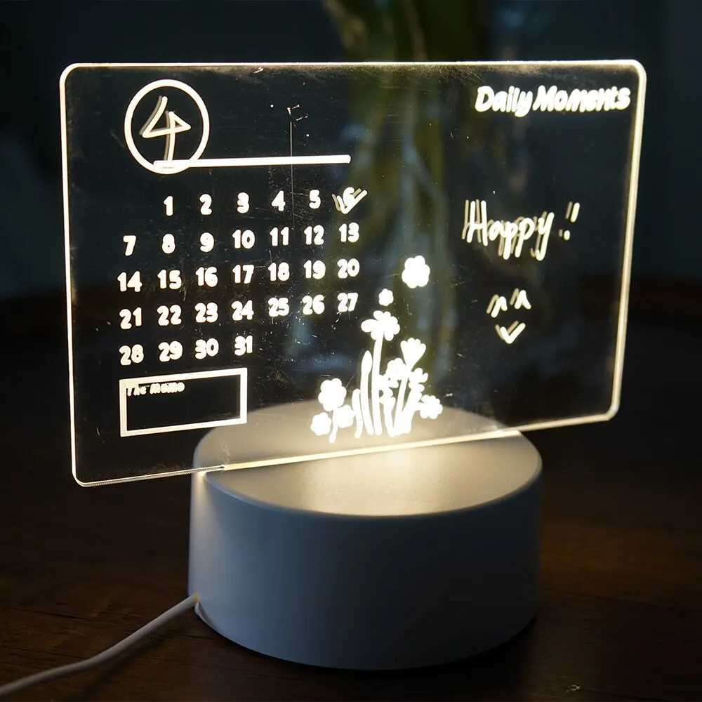 Creative LED Note Board Night Light USB Rewritable Message Board Warm Soft Light For Children Girlfriend Decoration Night Lamp XJ250725