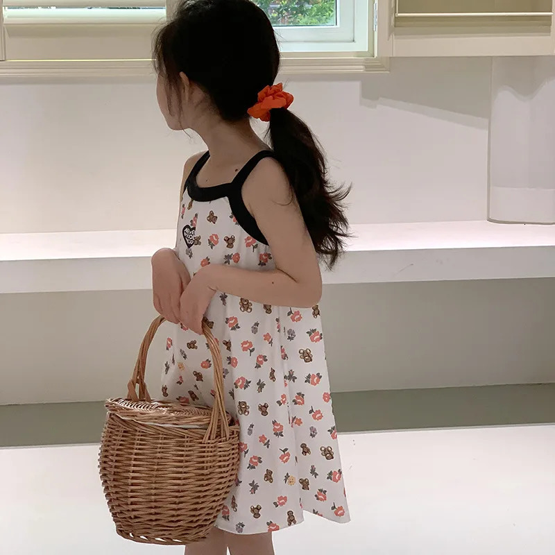 Summer Cute Girls Princess Dress Kids Sleeveless Clothes Children Birthday Party Baby Dresses Sundress Smile Printed Costumes 250725