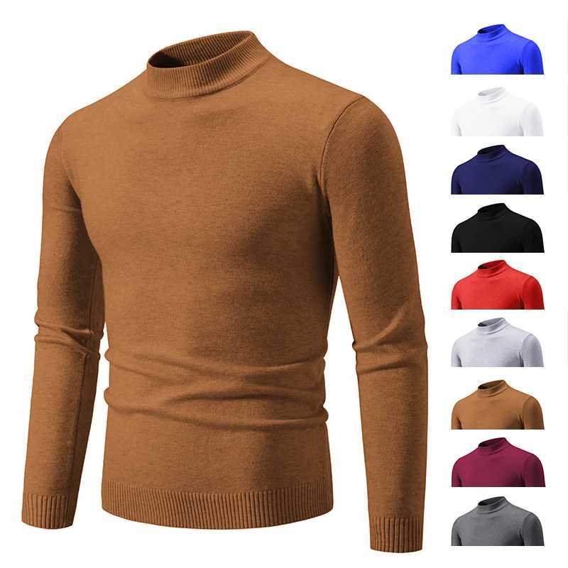 New Autumn Winter Designer Fashion Half TurtleneCK Knitted Sweater Mens Casual Solid Color Warm Women Sweaters Z250725