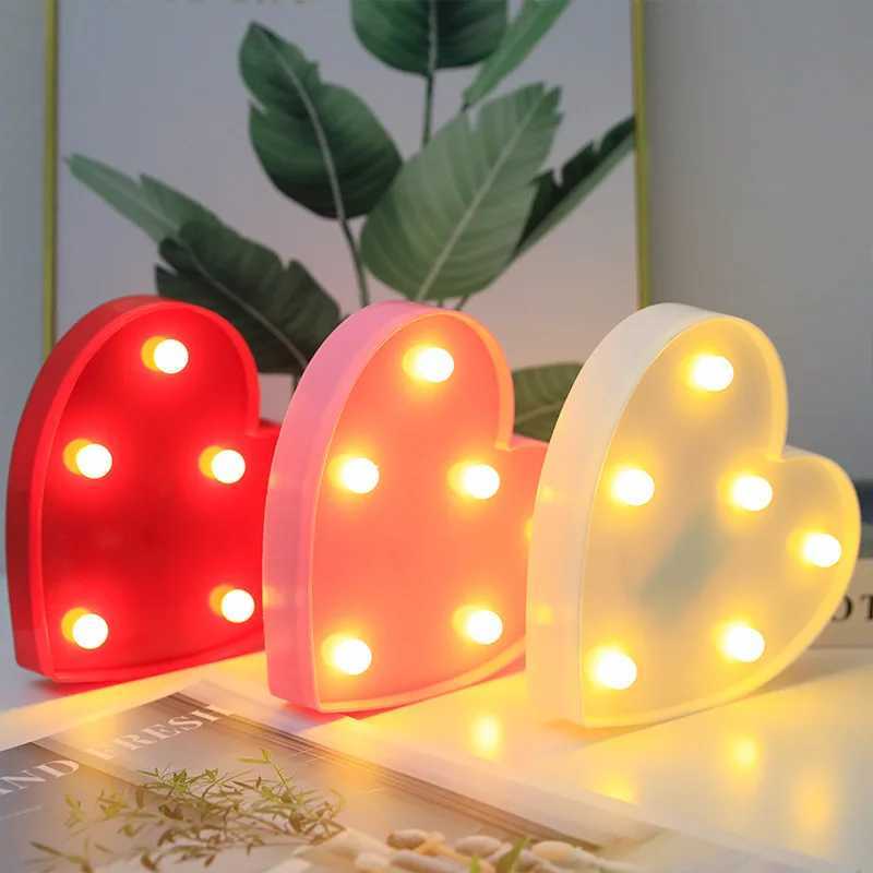 Romantic Valentines Proposal 3D LED Letter Sign Night Light Heart Marquee Table Lamp Lanterns Lamp for Christmas Wedding XJ250725