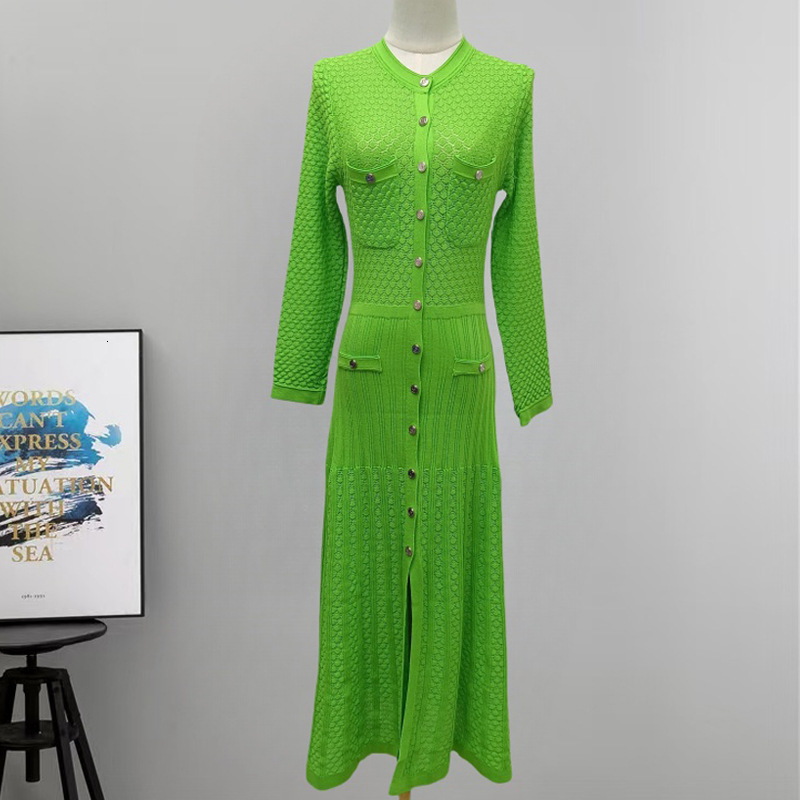 2025 Summer French Style New Single-Breasted Fashion Elegant Slimming Knitted Dress Women Long Sleeveless Dress