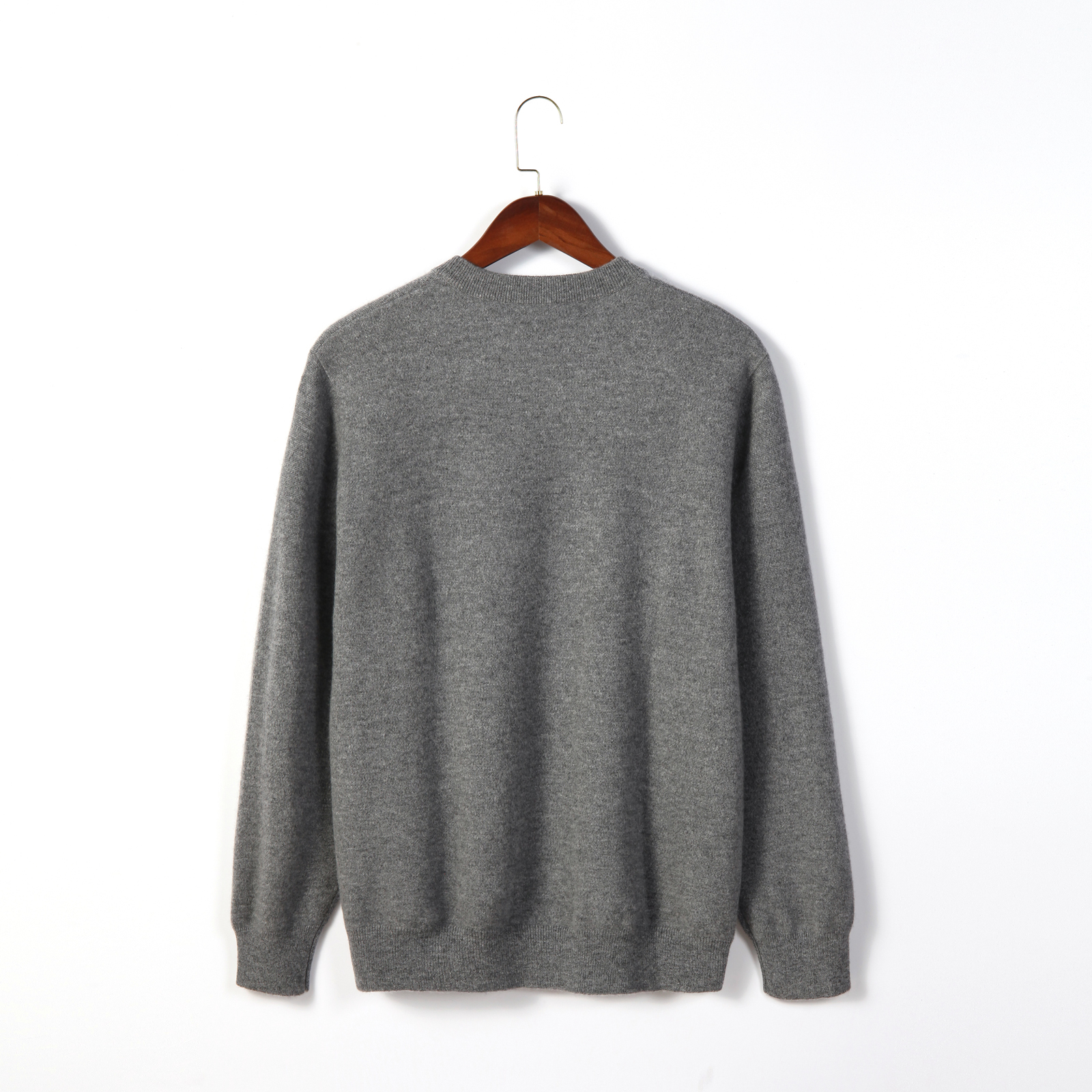 Men's basic paragraph round neck sweater simple solid color autumn and winter knitted bottoming shirt
