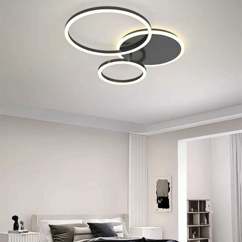 Gold Black Modern LED Chandelier Circular Round LED Light for Bedroom Dining Room Ceiling Lamp Luminaire Home Decor AC85-260V XJ250725