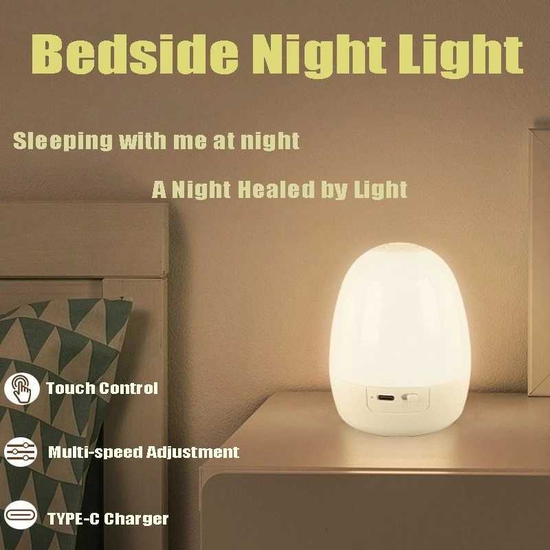 3-Color USB LED Lantern Charger Touch Night Lamp Table Lamp Bedroom Portable Bedside Atmosphere Light Reading Lamp for Kid Gift XJ250725