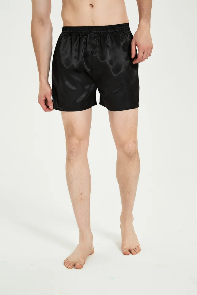 JupiterSecret 3pcs Mens Underwear Satin Casual Boxer Shorts Silk Feeling Sleep with Elastic Waistband and Button 250725