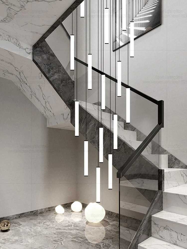 Modern Ceiling Chandelier LED Living Room Spiral Staircase Lighting Kitchen Bedroom Home Decoration Chandelier Lighting Fixtures XJ250725