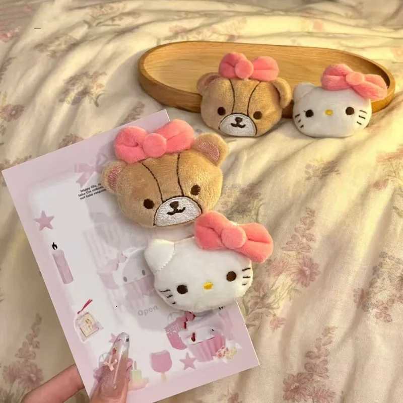 Sanrio 2pcs Sanrio Hello Kitty Plush Hairpin Anime My Melody Hair Clip Sweet Girls Cartoon Cute BB Hairpins Hair Accessories for Womenw250726