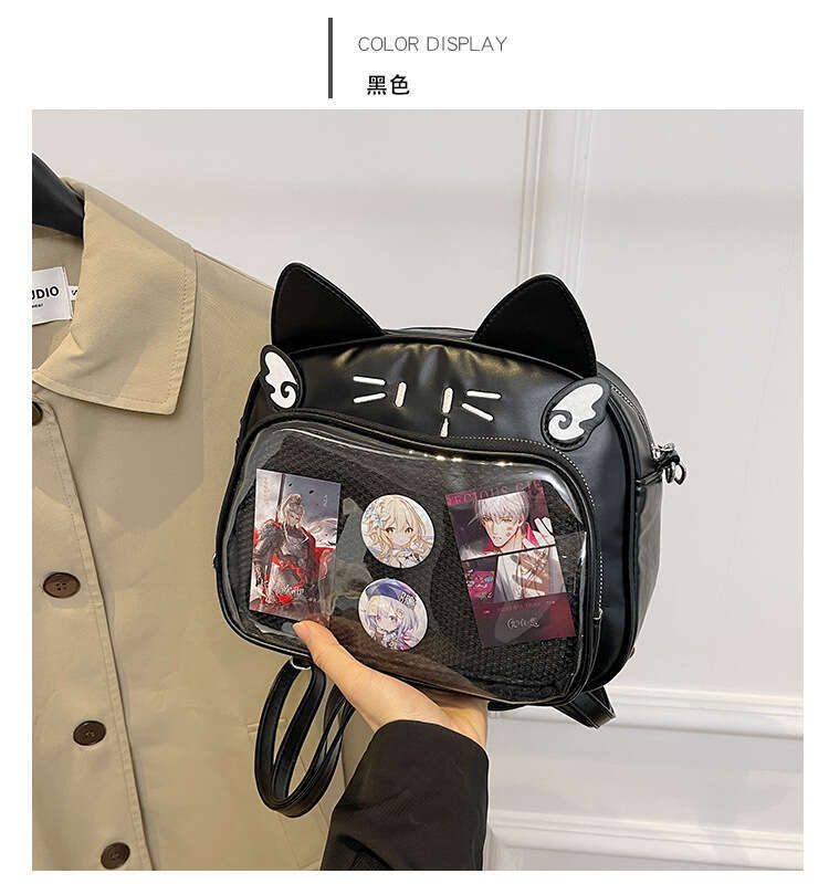 Y2K Millennial Hot Girl Pain Student Commuter Cute Mechanical Cat 2025 New Large Capacity College Crossbody Bag