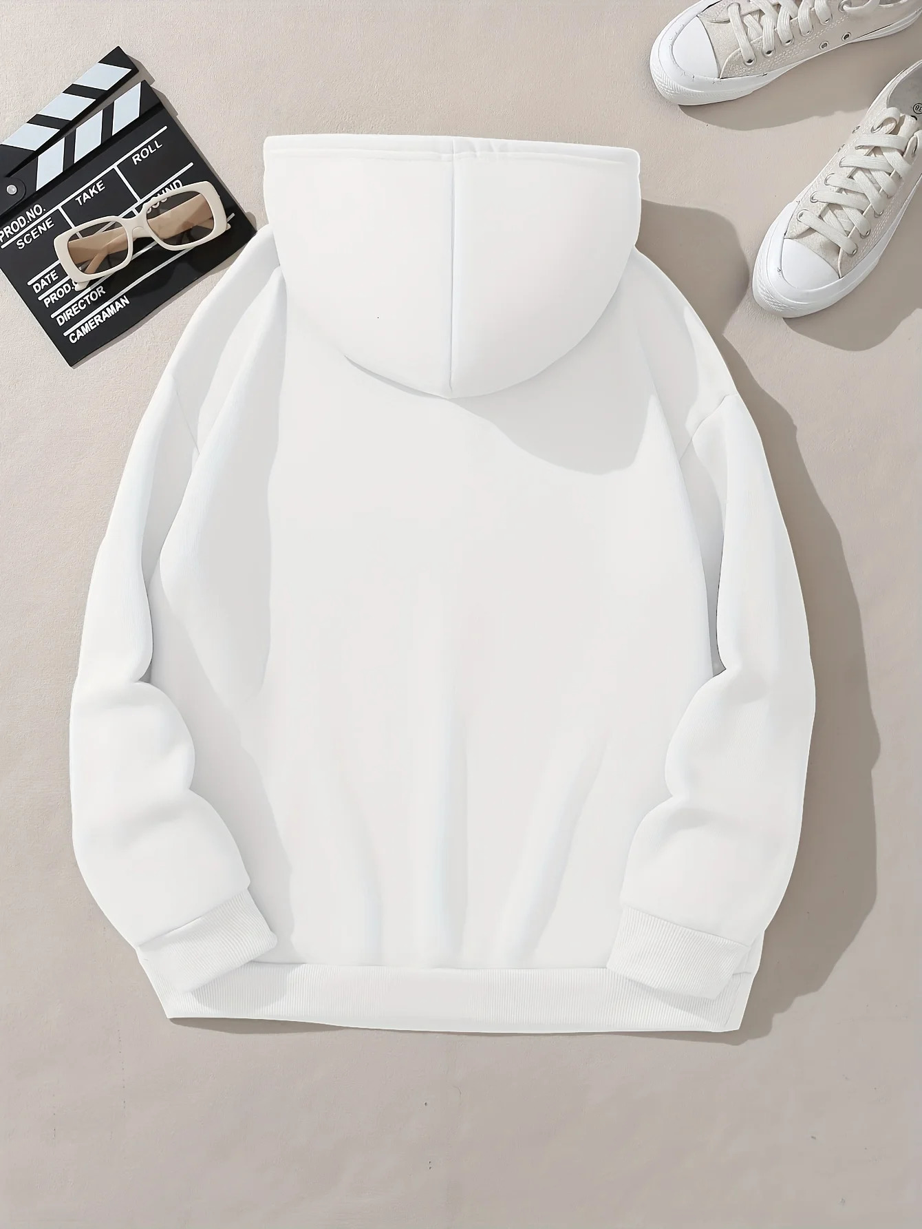 Womens autumn and winter fashion casual sports loose London print fleece warm long sleeved pocket hooded sweatshirt 250725