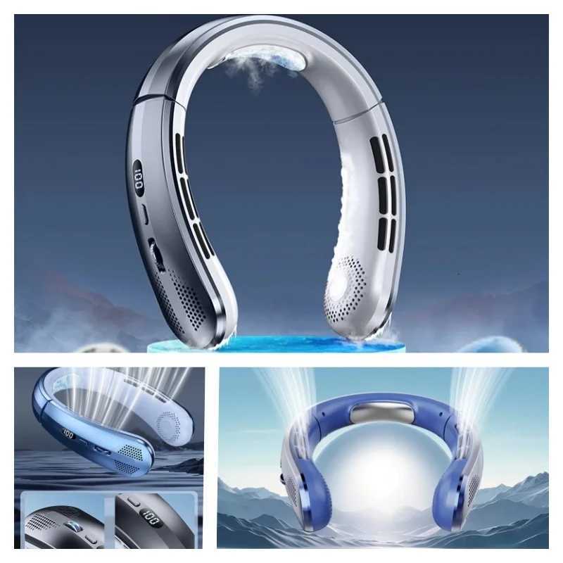New Air Conditioner Portable Rechargeable Semiconductor Refrigeration Leafless Outdoor Mini Halter Neck Fan R250725