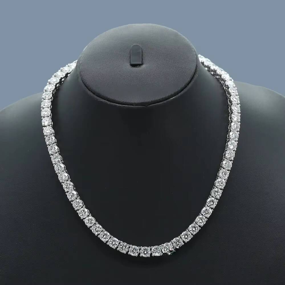 Chain With Moissanite White Gold And Round Brilliant Cut Moissanite Diamonds link Bracelets Diamond Jewelry Chain