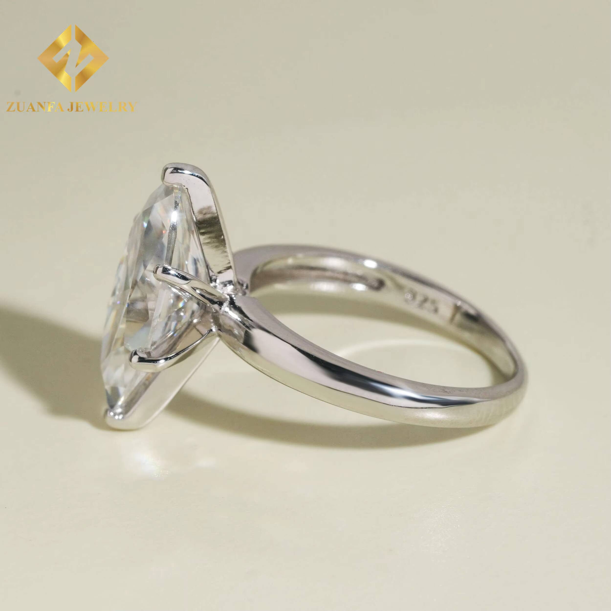 Pass Diamond Tester Marquise Cut 925 Sterling Silver VVS Moissanite Rings Jewelry Diamond Engagement Rings for Women