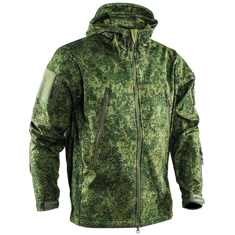 Tactics Jackets Men Outdoor Sports Soft Shell RucamoCamouflage Coats Training Fleece Warm Waterproof Windproof Trip Cargo Jacket