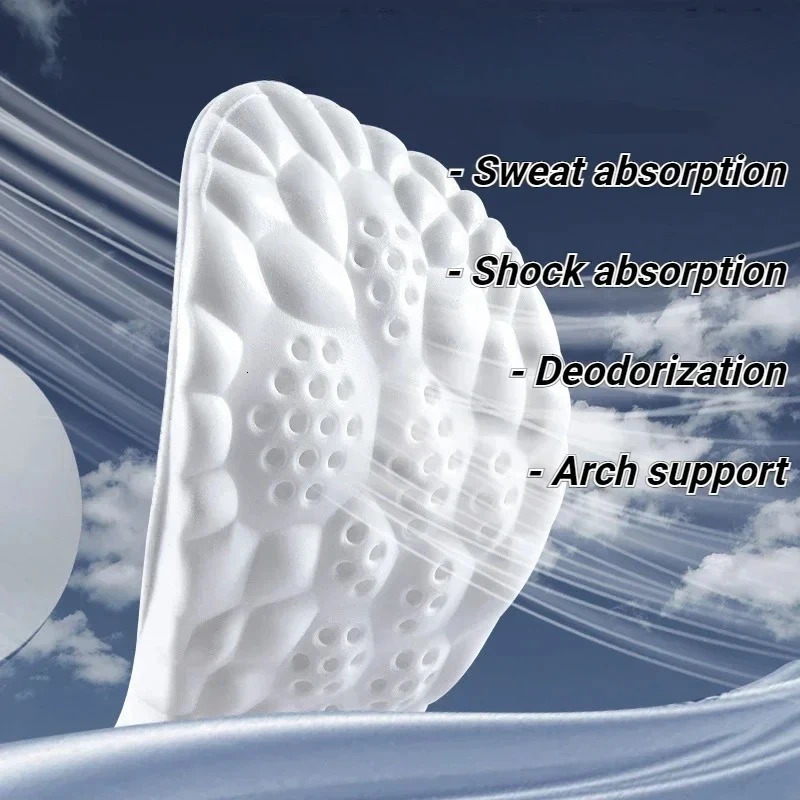 4D Massage Shoes Insoles Super Soft Latex Sports Insole for Feet Running Basket Shoe Sole Arch Support Orthopedic Inserts Unisex 250725