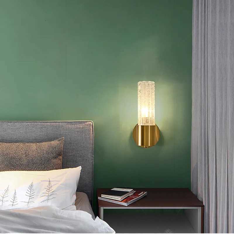 Modern LED Wall Lamp Stylish Gold Pipe Acrylic Lampshade For Living Room Corridor Bedroom Sconces Light Fixture 21/42/47/72 CM XJ250725