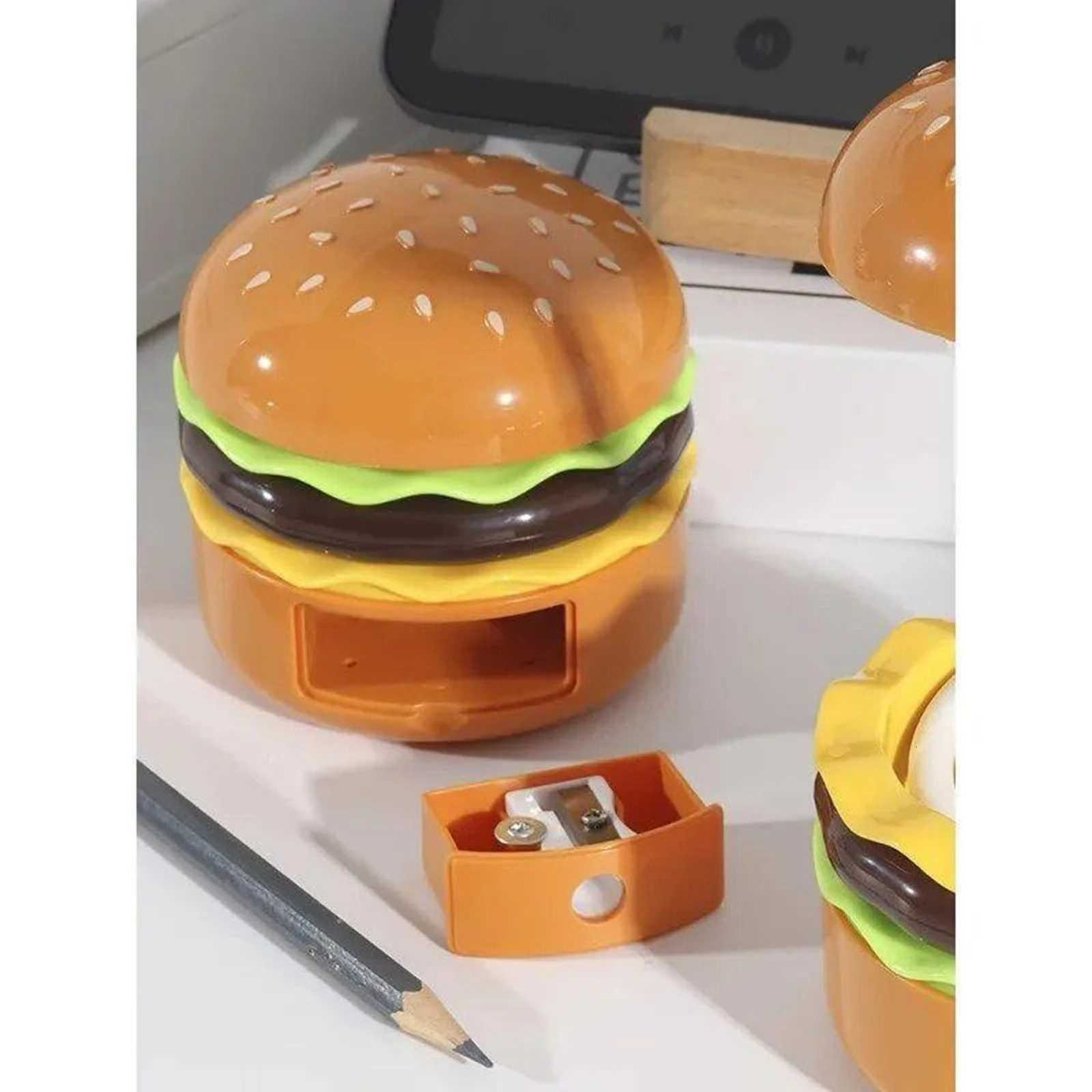 ute Hamburger Kids Desk Lamp - Rechargeable Foldable Night Light with Pencil Sharpener Portable Reading Light Room Decor XJ250725