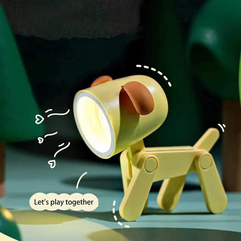 LED Night Light Mini Folding Desk Lamp Cute Pet Lights Dog Deer Portable Night Light for Student Living Room Decor Gift XJ250725