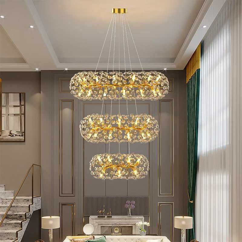Modern Crystal Dandelion Led Chandeliers Lighting Living Dining Room Pendant Lights Home Decor Bedroom Bar Office Hanging LampXJ250725