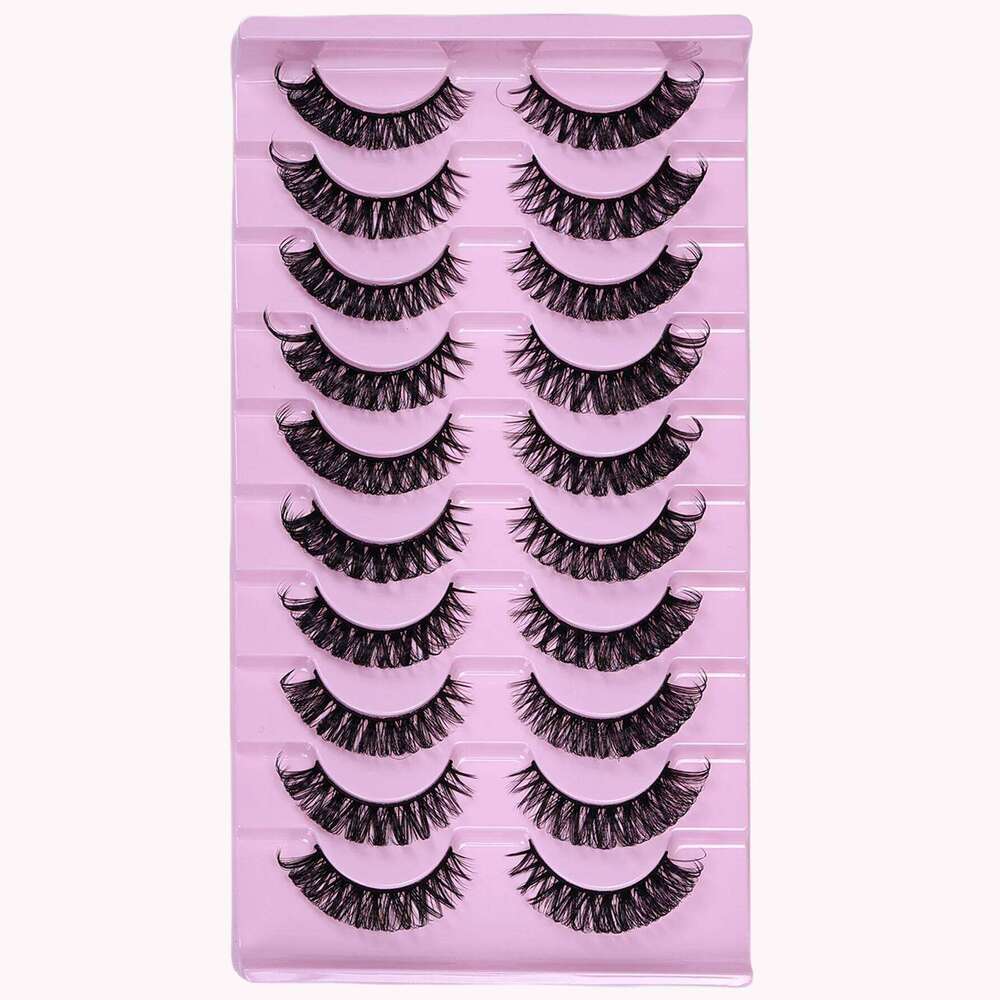 10 Pairs Russian Strip Lashes Fluffy Volume False Eyelashes D Curl Dramatic Cat eye lashes Make Up X250725