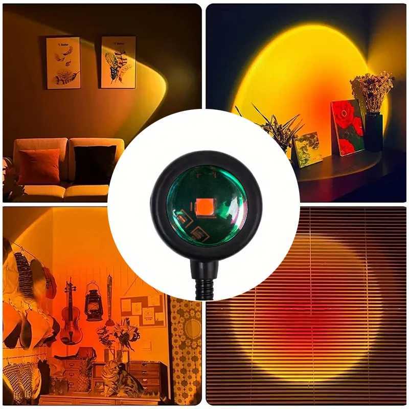 Sunset projection lamp USB home decoration atmosphere lamp multi-angle rotatable suitable for living room and bedroom. XJ250725