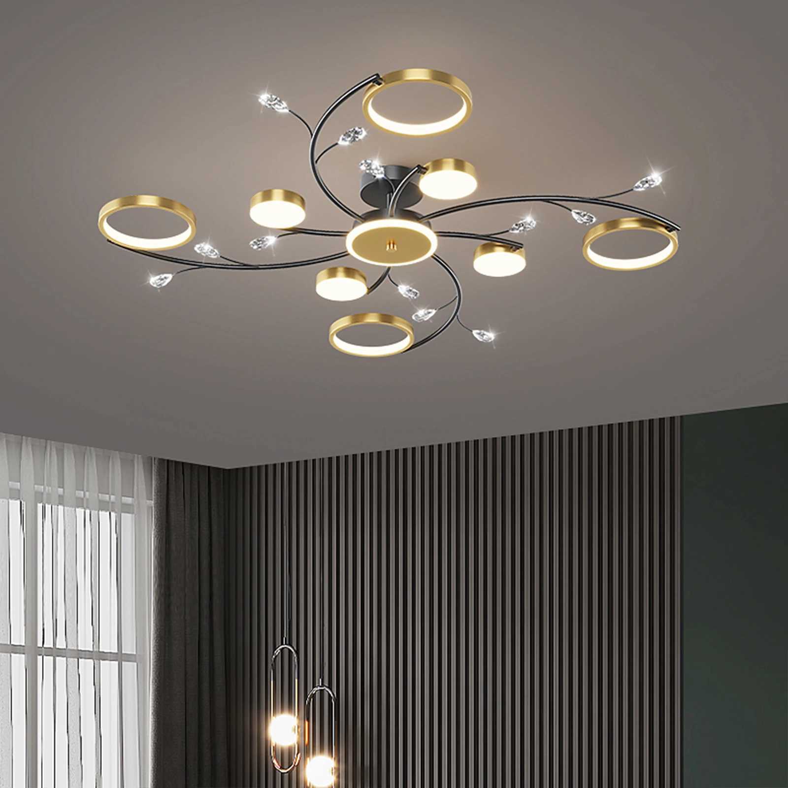 irlan Modern Ceiling Lamp Bedroom Chandelier Dining Table Light Room Lamp Household LED Chandelier APP Dimming Lamp XJ250725