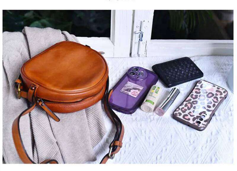 PNDME Simple Designer Genuine Leather Ladies' Small Shoulder High Quality First Layer Cowhide Women's Crossbody Bag