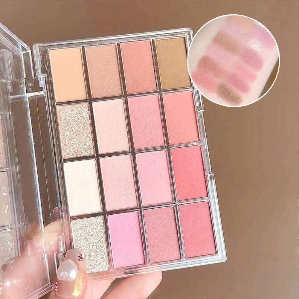 Low Saturation Shadow Palette 16 Colors Glitter Earth Brown Color Shiny Acrylic Eyeshadows Pearl Matte Daily Eye Makeup