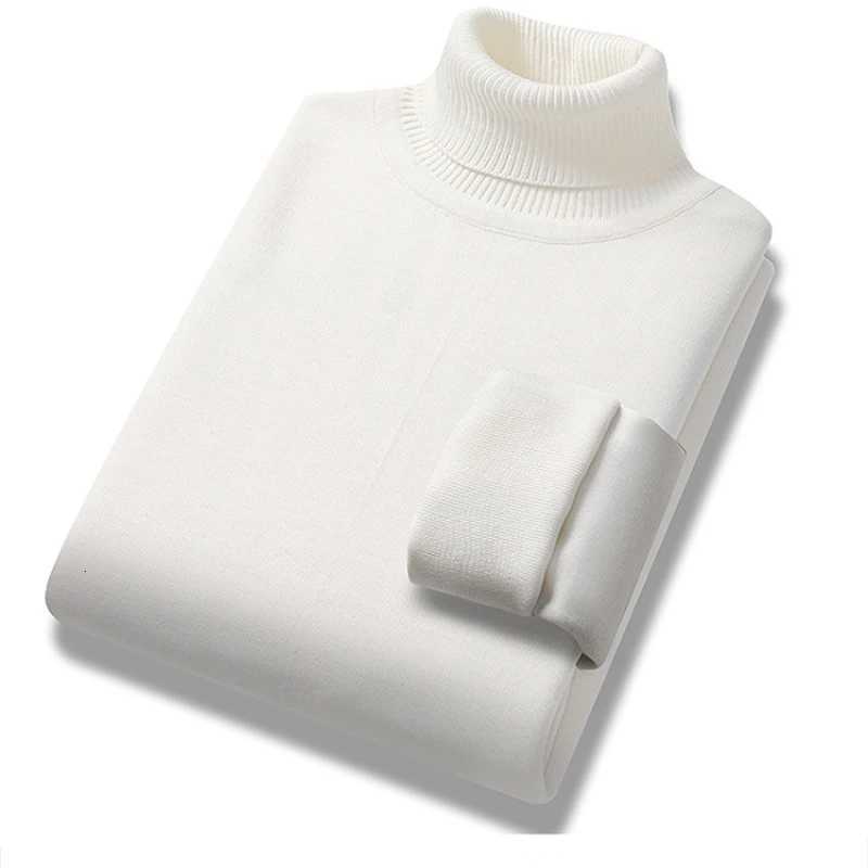 Winter Trend Sweaters Mens Solid Long Sleeved Turtleneck Pullover High Neck Fleece Warm Slim Fit Casual Sweater Jumper 4XL Z250725