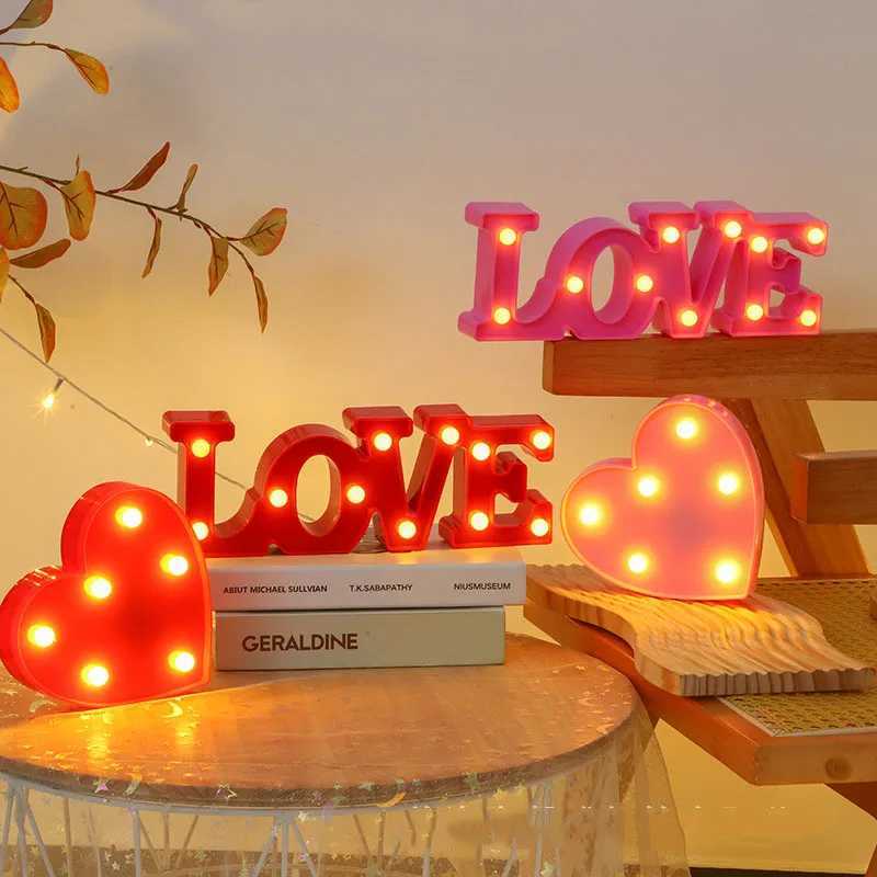 Love Heart LED Lamp Wedding Party Romantic Red Pink Night Light Ornament Birthday Christmas Home Decoration Valentines Day Gift XJ250725